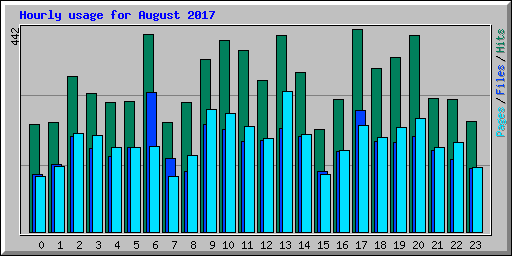 Hourly usage for August 2017