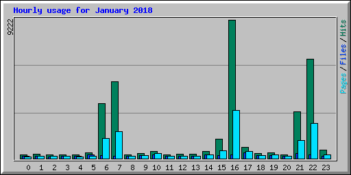 Hourly usage for January 2018